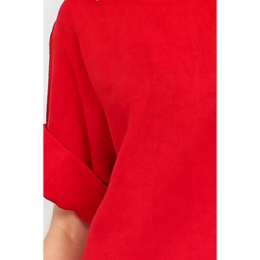 Lniana koszulka w kolorze czerwonym Le Jardin Du Lin 40 wyprzedaż Limango Polska