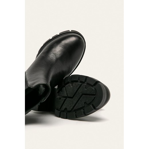 Botki Steve Madden ze skóry bez zapięcia na obcasie