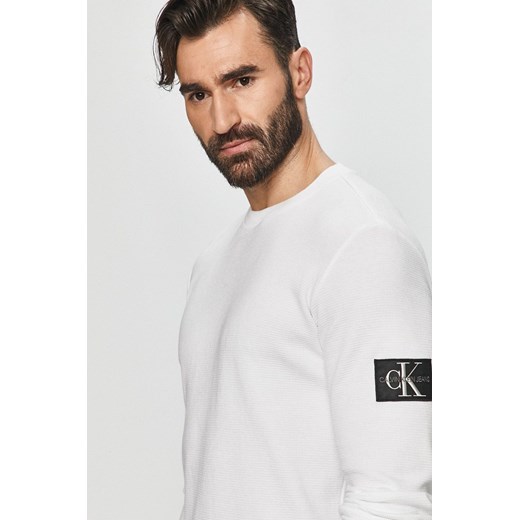 Calvin Klein bluza męska biała z dzianiny 