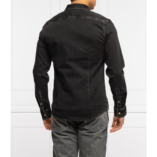 Czarna koszula męska Calvin Klein z długim rękawem casual 