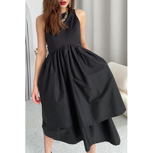 Sukienka IVET czarna elegancka bez rękawów 
