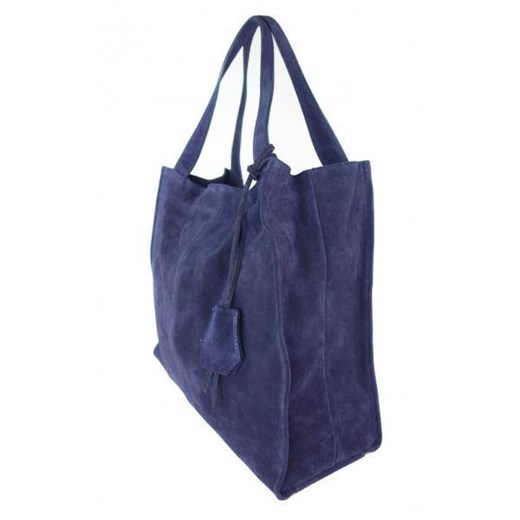 Duża zamszowa torba XXL Shopper bag ,worek Vera Pelle pojemny Granatowy  WK799BS Kemer Bagażownia.pl okazyjna cena