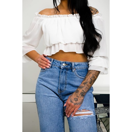 BIAŁA HISZPANKA CROP TOP Olika uniwersalny olika.com.pl