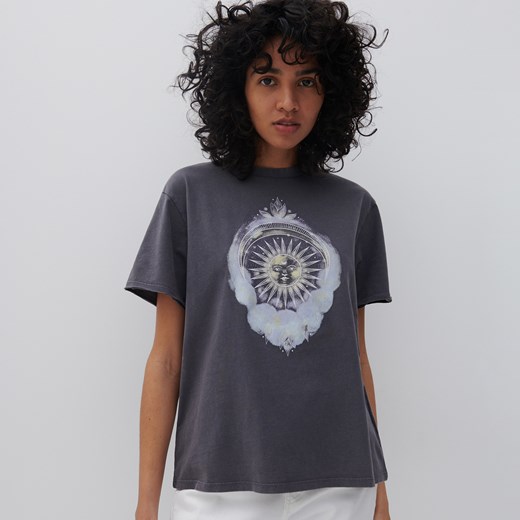 Reserved - T-shirt z nadrukiem - Szary Reserved XL Reserved