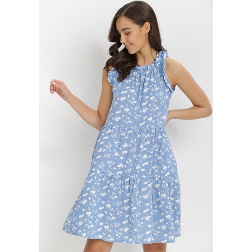 Niebieska Sukienka Diara ze sklepu Born2be Odzież w kategorii Sukienki - zdjęcie 115510852