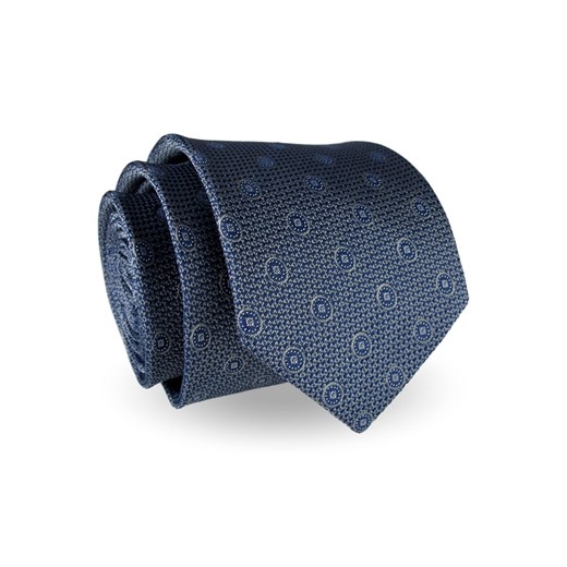 Krawat Męski Elegancki Modny klasyczny granatowy we wzorki G251 Jasman promocja ŚWIAT KOSZUL