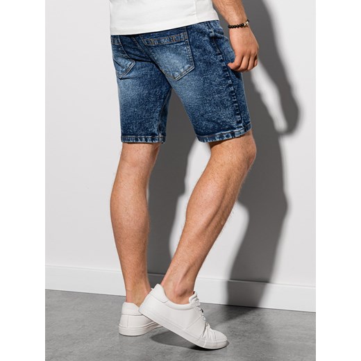 Krótkie spodenki męskie jeansowe W305 - niebieskie S ombre