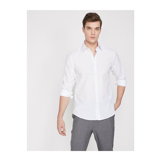 Koton Men's White Long Sleeve Classic Collar Shirt Koton XXL Factcool