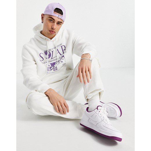 Topman bluza męska biała z napisem młodzieżowa