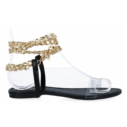 Czarne sandały damskie z łańcuszkiem firmy Sergio Todzi (kolory) Sergio Todzi 40 PaniTorbalska