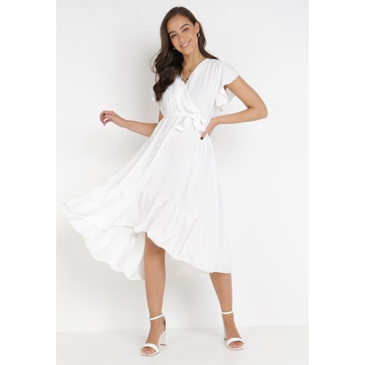 Biała Sukienka Ocearis ze sklepu Born2be Odzież w kategorii Sukienki - zdjęcie 115653520