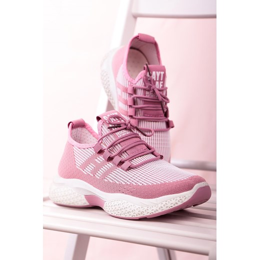 Różowe buty sportowe sznurowane Casu 204/44P Casu okazyjna cena Casu.pl