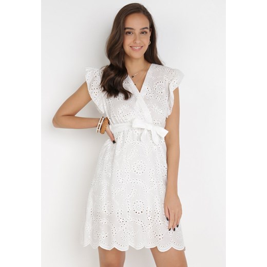 Biała Sukienka Telephei ze sklepu Born2be Odzież w kategorii Sukienki - zdjęcie 115790892