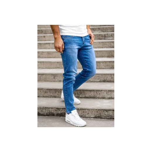 Granatowe spodnie jeansowe męskie skinny fit Denley KX536 34/L promocja Denley