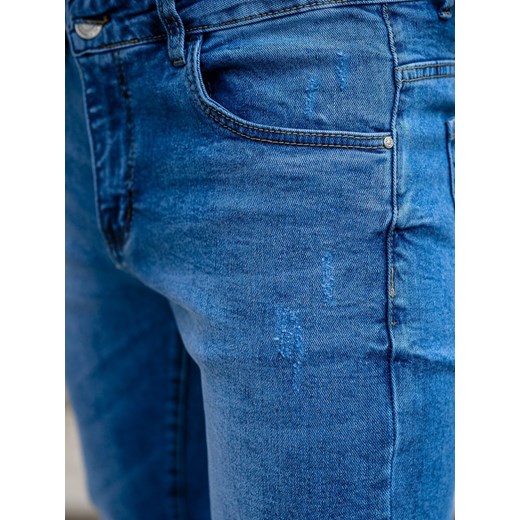 Granatowe spodnie jeansowe męskie skinny fit Denley KX536 36/XL Denley okazja