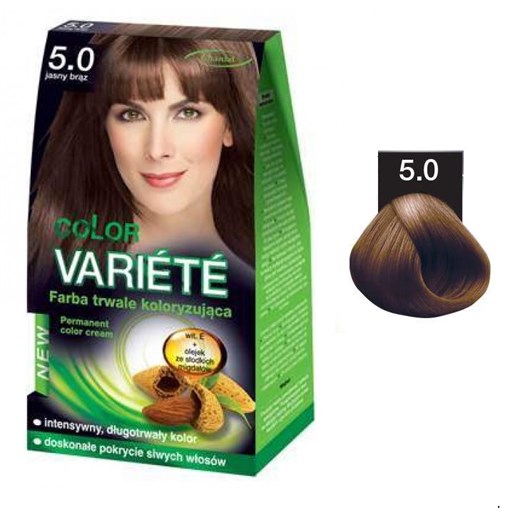 Variete Color Permanent Color Cream farba trwale koloryzująca 5.0 Jasny Brąz 50g Chantal 50g perfumgo.pl