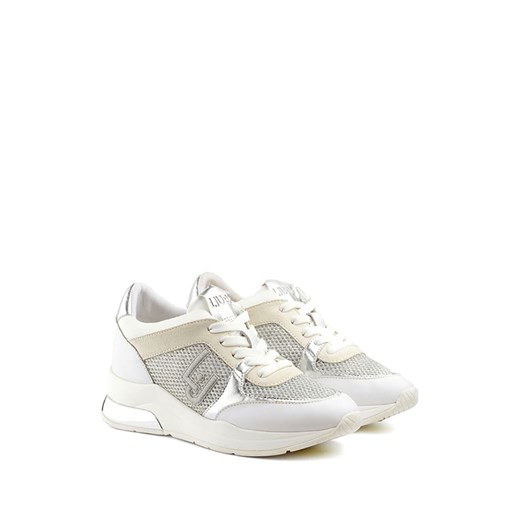 Buty sportowe damskie białe Liu Jo sneakersy skórzane sznurowane na wiosnę 