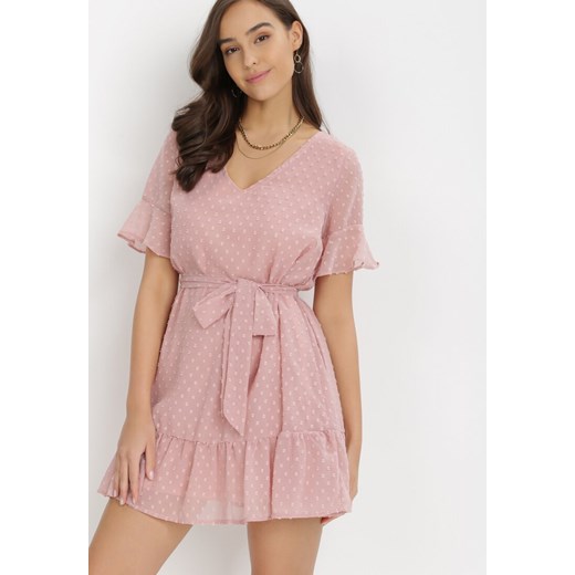 Różowa Sukienka Acalopei ze sklepu Born2be Odzież w kategorii Sukienki - zdjęcie 115840984