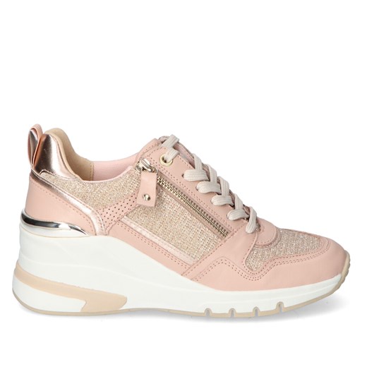 Piękne Różowe Sneakersy Caprice Na Koturnie Caprice 9-23710-26/504 Rose Comb Caprice Arturo-obuwie