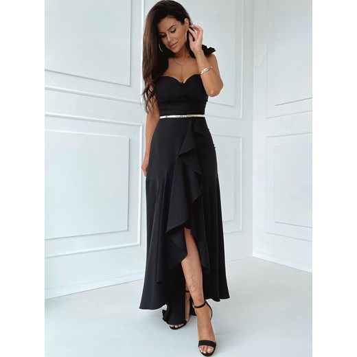 Elegancka sukienka Maxi czarna Frill Versada 36 Versada