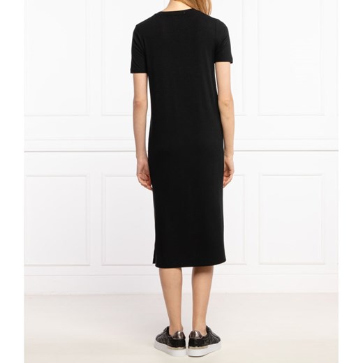 Sukienka Calvin Klein z krótkim rękawem prosta z okrągłym dekoltem 