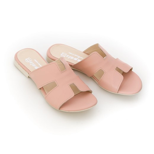damskie klapki na miękkiej podeszwie - skóra naturalna - model 371 - kolor różowy Zapato 37 zapato.com.pl