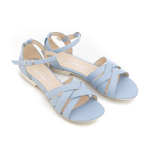 sandały na miękkiej podeszwie - skóra naturalna - model 370 - kolor niebieski Zapato 36 zapato.com.pl