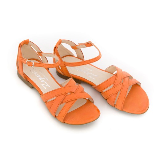 sandały na miękkiej podeszwie - skóra naturalna - model 370 - kolor dyniowy Zapato 41 zapato.com.pl