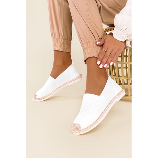 Białe espadryle Casu slip on 2201-2/8 Casu okazyjna cena Casu.pl