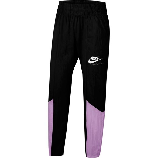 Spodnie dziewczęce Nike czarne z dzianiny