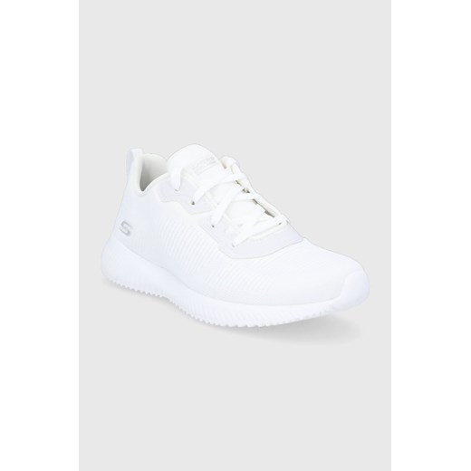 Buty sportowe damskie białe Skechers sznurowane płaskie 