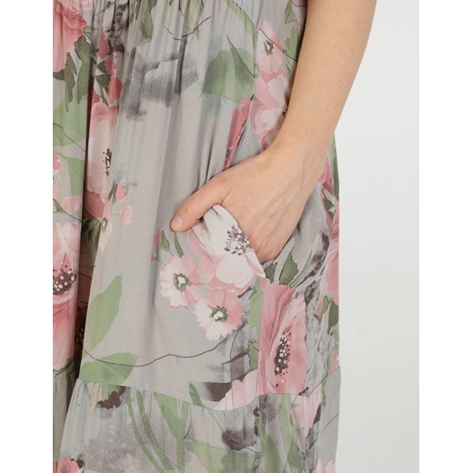 Sukienka Unisono w kwiaty tkaninowa luźna 
