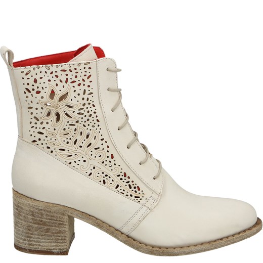 VENEZIA Beżowe botki  - 508 LAVATO CREMA Venezia 40 Venezia