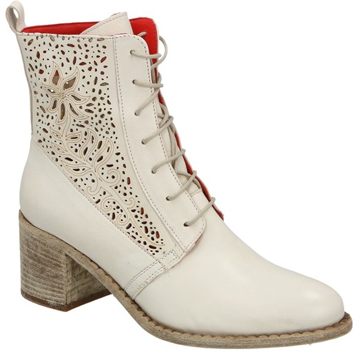 VENEZIA Beżowe botki  - 508 LAVATO CREMA Venezia 40 Venezia