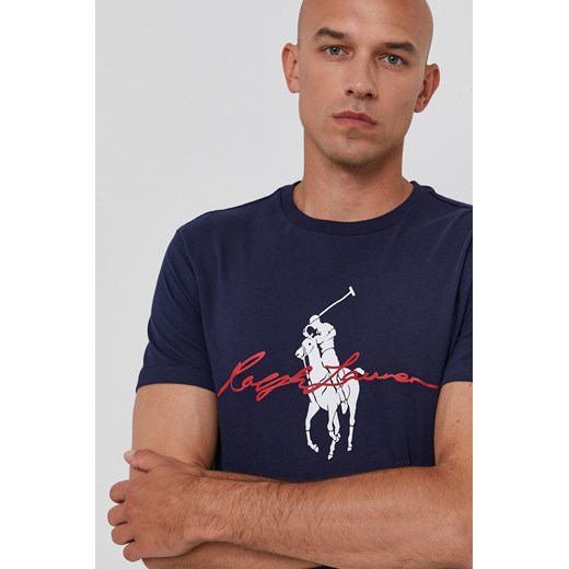 T-shirt męski granatowy Polo Ralph Lauren z krótkim rękawem 