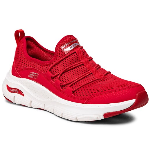 Buty sportowe damskie Skechers wiązane z tworzywa sztucznego czerwony buty sportowe damskie DCOCB