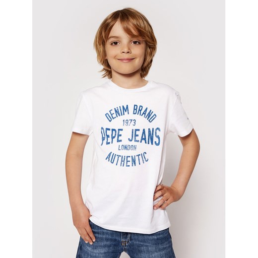 Pepe Jeans T-Shirt Jack PB503143 Biały Regular Fit Pepe Jeans 6Y MODIVO okazyjna cena
