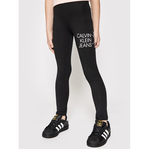Calvin Klein Jeans Legginsy Hybrid Logo IG0IG00856 Czarny Slim Fit 8Y MODIVO
