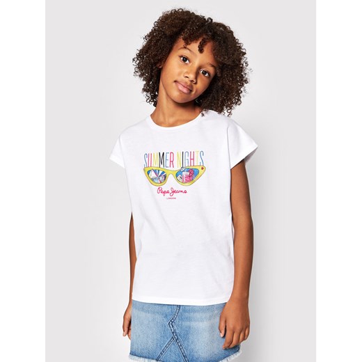 Pepe Jeans T-Shirt Diana PG502684 Biały Regular Fit Pepe Jeans 14Y wyprzedaż MODIVO