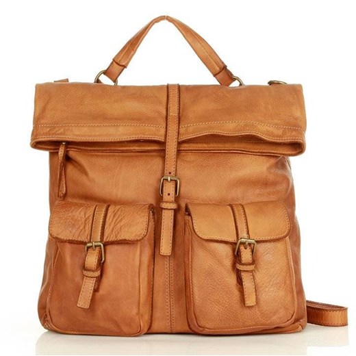 ARNIKA - Ponadczasowy plecak męski XL skórzany safari slow fashion - MARCO MAZZINI brąz camel Merg one size merg.pl promocja
