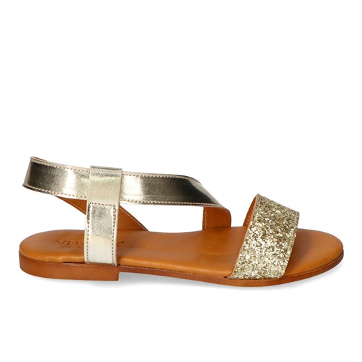 Eleganckie Złote Sandały Venezia Licowe Venezia 8901 ORO-Platino Złote Venezia Arturo-obuwie