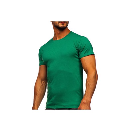 T-shirt męski bez nadruku zielony Denley 2005-101 M promocyjna cena Denley
