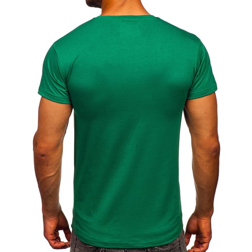 T-shirt męski bez nadruku zielony Denley 2005-101 2XL Denley okazja