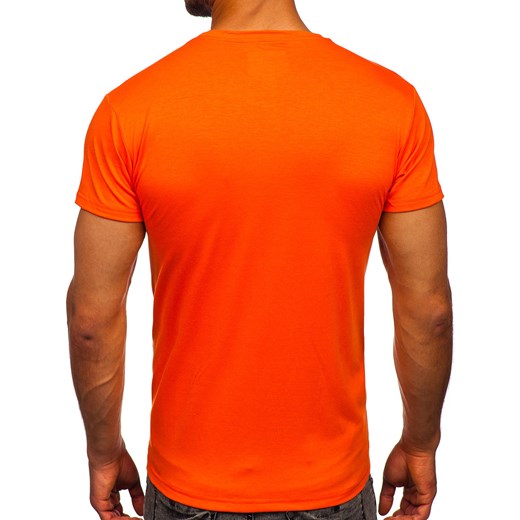 T-shirt męski bez nadruku pomarańczowy Denley 2005-32 M wyprzedaż Denley