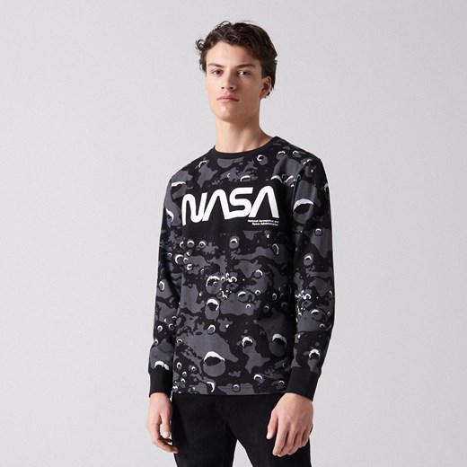 Cropp - Koszulka longsleeve z nadrukiem NASA - Czarny Cropp XL promocja Cropp