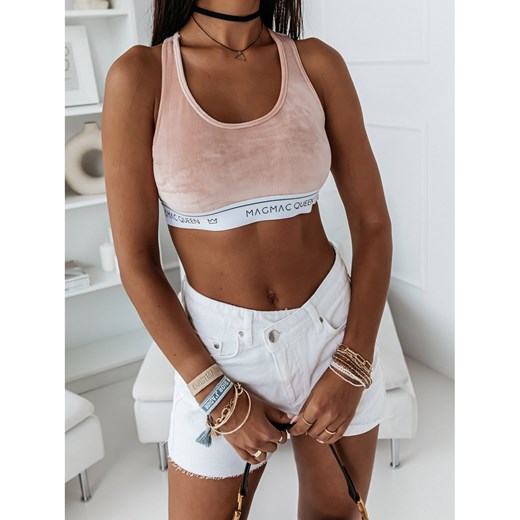 Welurowy stanik biustonosz top RACHEL - beżowy one size magmac.pl