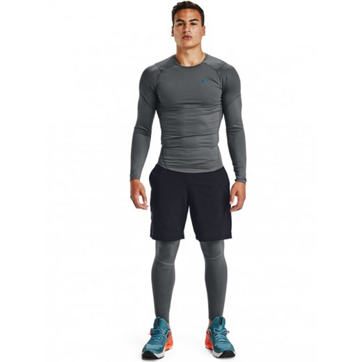 Under Armour t-shirt męski szary z elastanu z długim rękawem