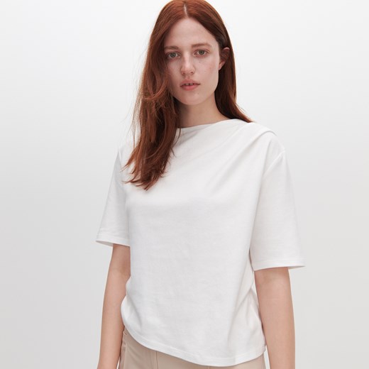 Reserved - Gładki T-shirt oversize - Biały Reserved XL okazja Reserved