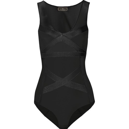 Majionas stretch-jersey and mesh bodysuit net-a-porter czarny stretch