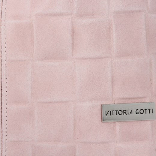 Vittoria Gotti Włoskie Torebki Skórzane Modny Shopper w rozmiarze XL Pudrowy Róż (kolory) Vittoria Gotti PaniTorbalska